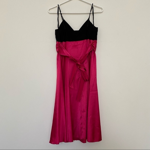 Pink and Black Satin Formal Prom Dress - Picture 7 of 7